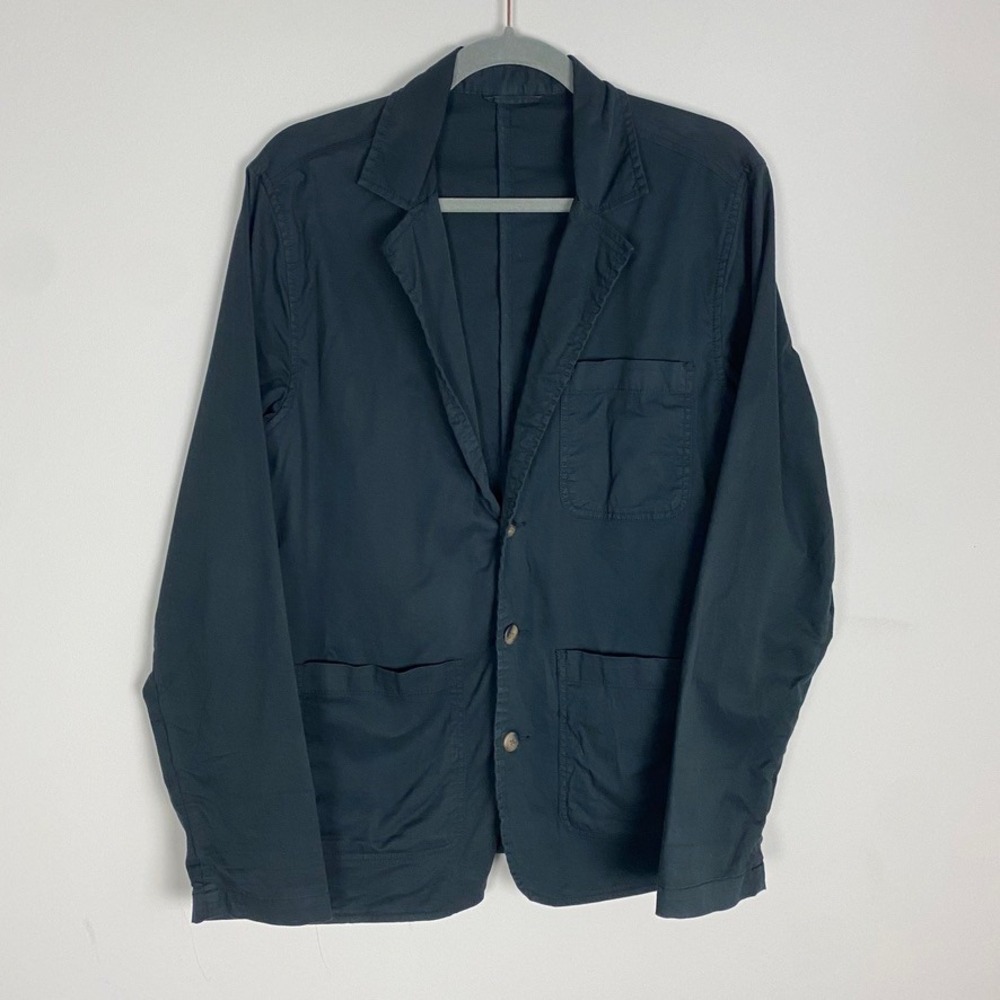 Pact Boulevard Brushed Twill Blazer Mens Small Organic Cotton Pocket Utility